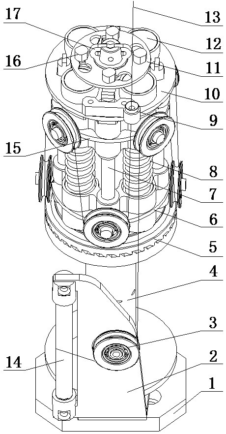 Rotating head spindle of high-speed steel wire braiding machine