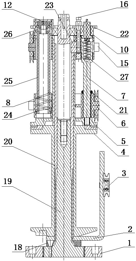 Rotating head spindle of high-speed steel wire braiding machine