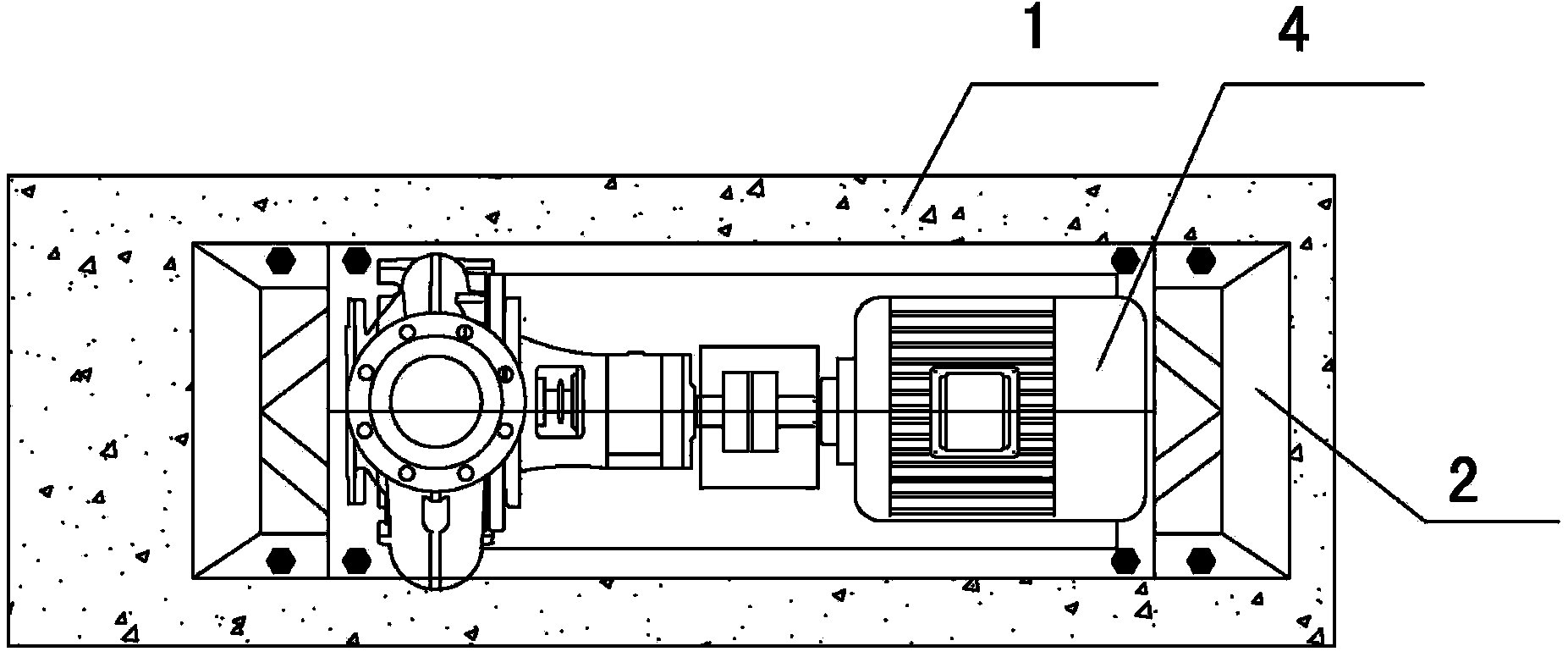 Simple damping base of horizontal pump