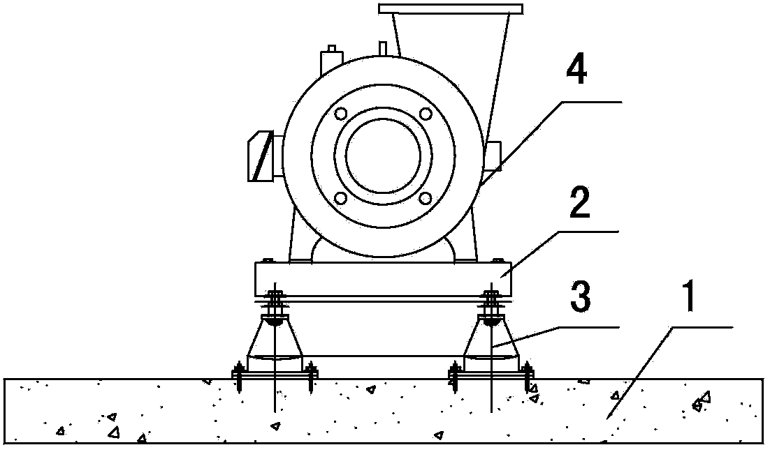 Simple damping base of horizontal pump