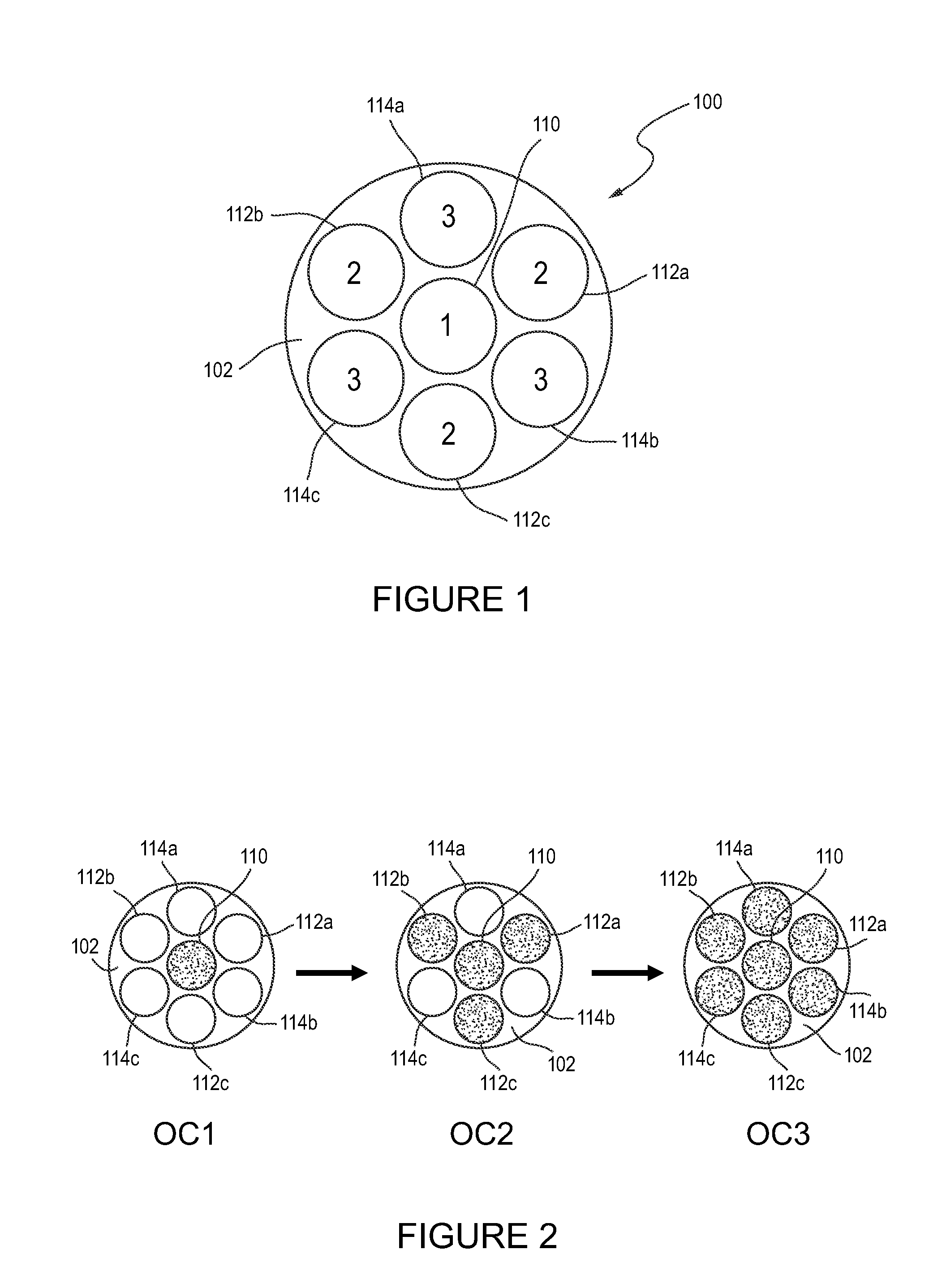 Turbine combustor with fuel nozzles having inner and outer fuel circuits