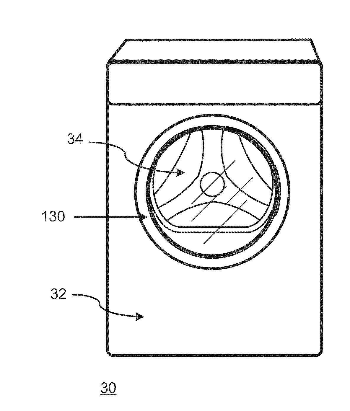 Inner ring having a funnel element for a household appliance door