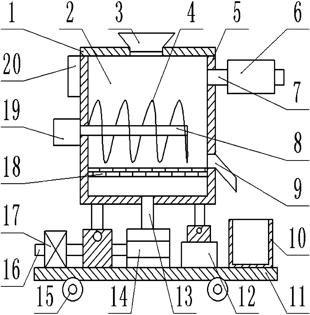 Movable building waste treatment device