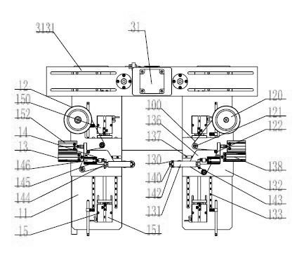 Laminated cell side surface adhesive tape sticking device