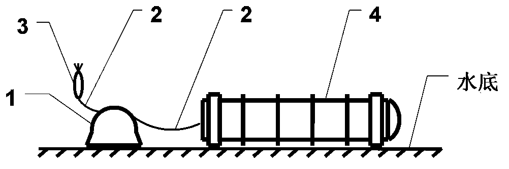 Underwater laying launching device and launching system for air missile launcher as well as control method for launching system