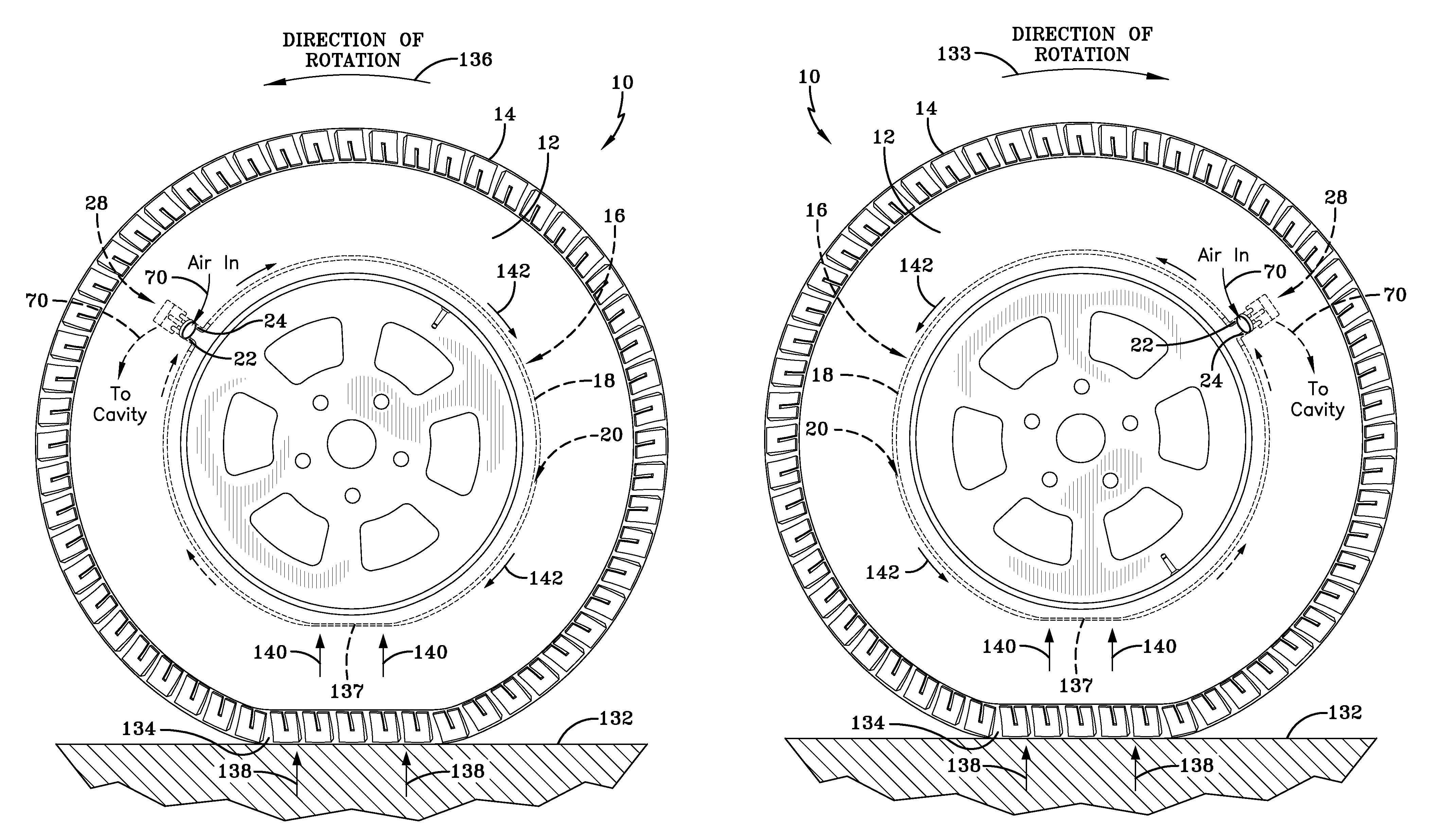 Bypass air maintenance tire and pump assembly