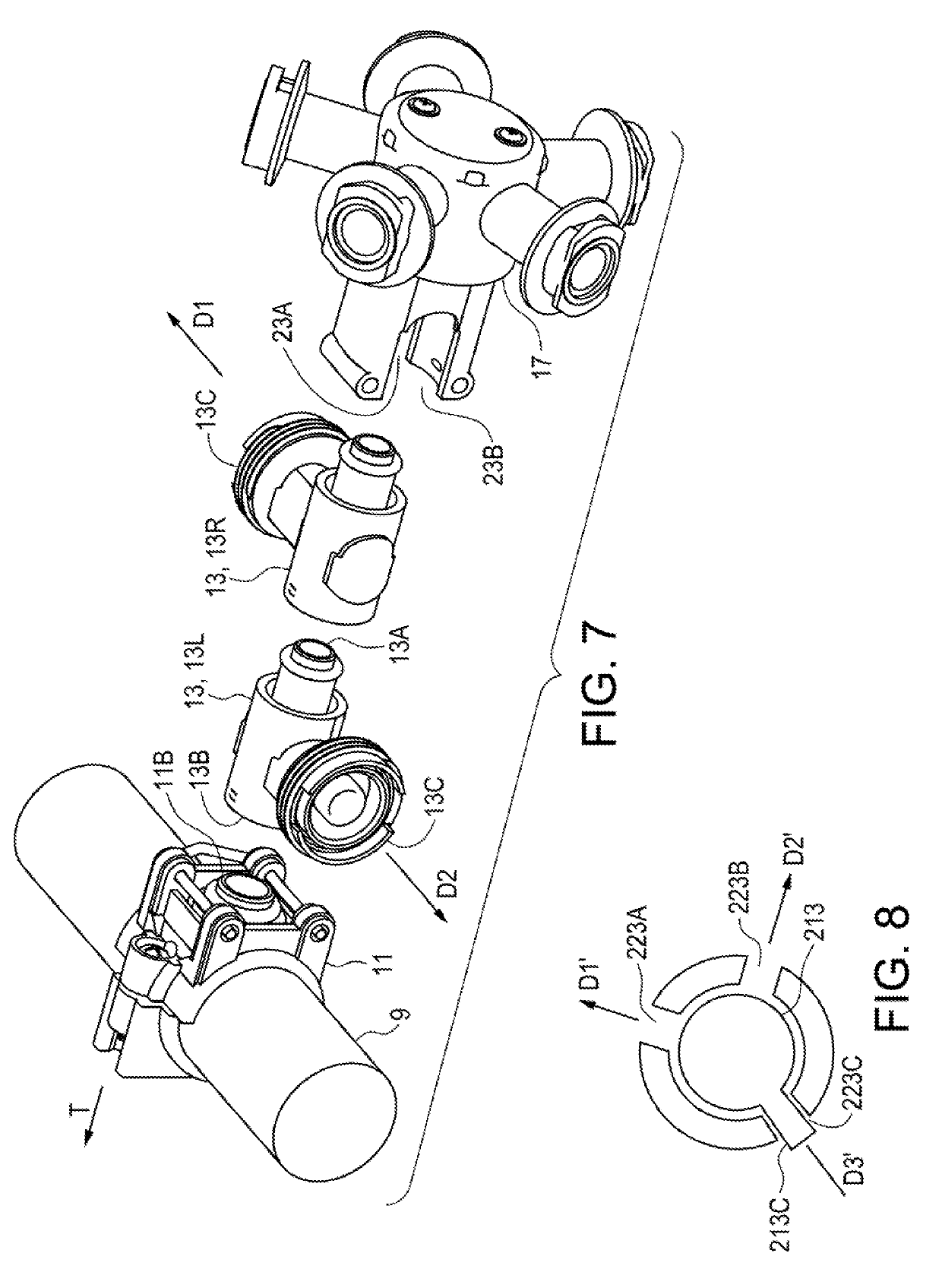 Multi-position sprayer component for spraying implements