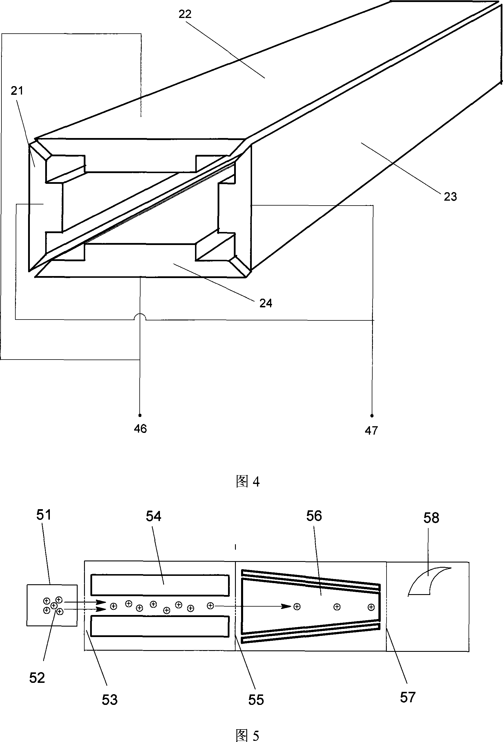 Step electrode quadrangular frustum pyramid four-stage quality analyzer