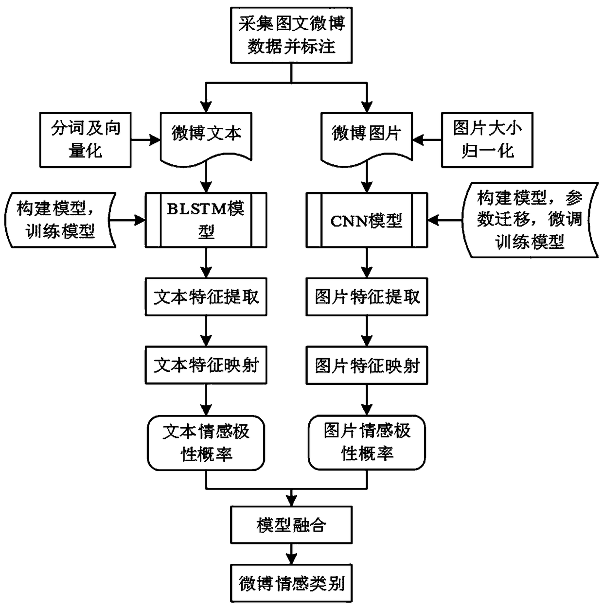 Deep learning-based picture-text fusion microblog emotion analysis method