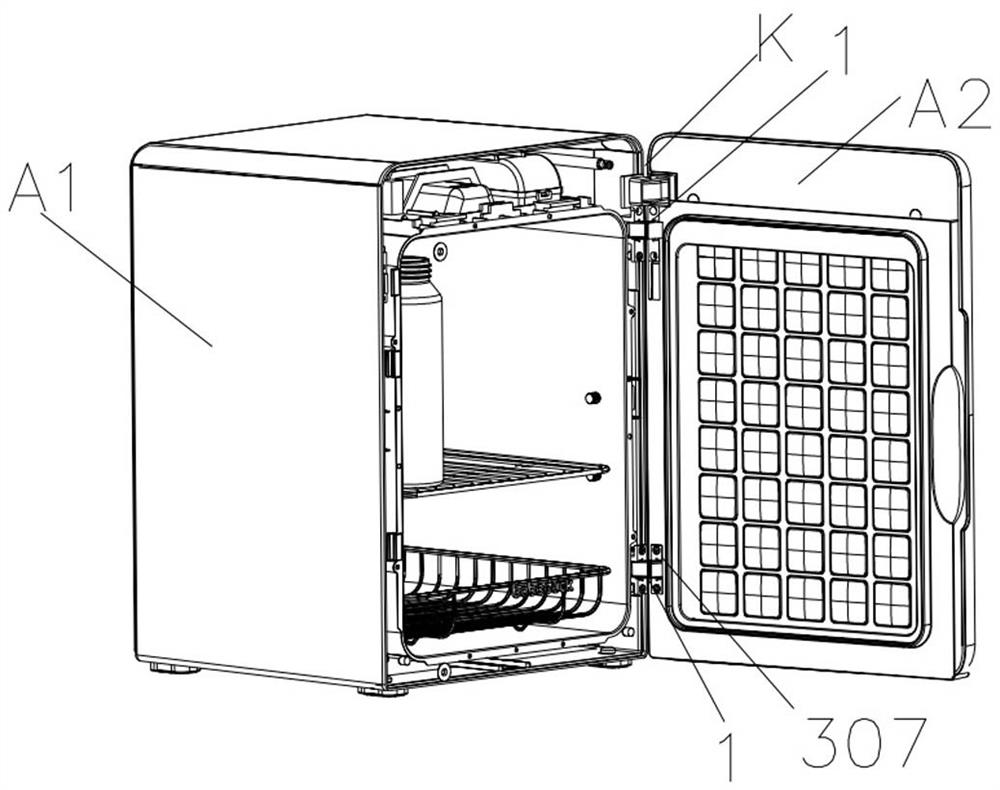 Connecting structure of disinfection cabinet door and mounting method thereof