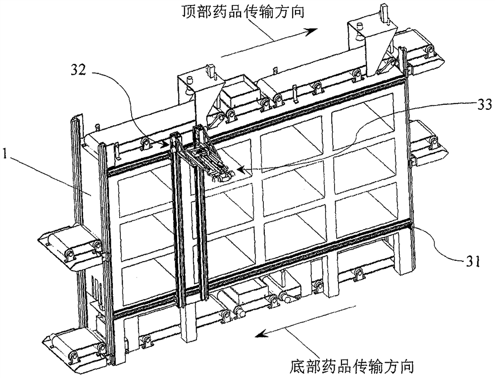 Two-way boxed drug automatic dispensing system and dispensing method in column medicine cabinet configuration