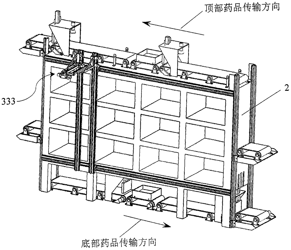 Two-way boxed drug automatic dispensing system and dispensing method in column medicine cabinet configuration