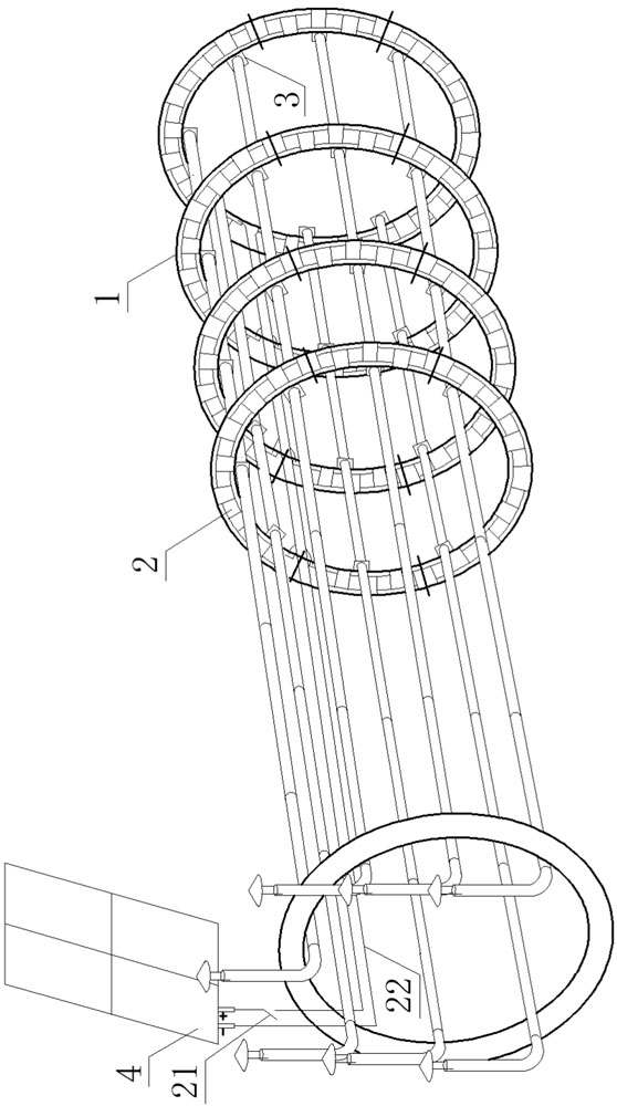 Initial supporting structure and construction method of frozen tunnel in weak surrounding rock