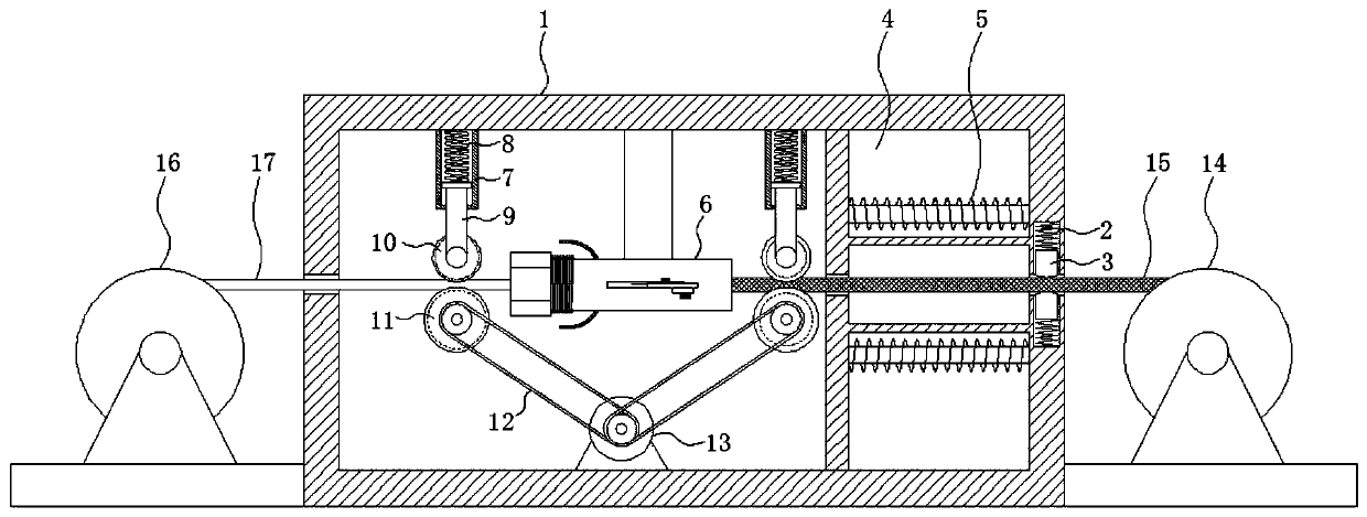 Automatic stripping device for power communication cable recycling