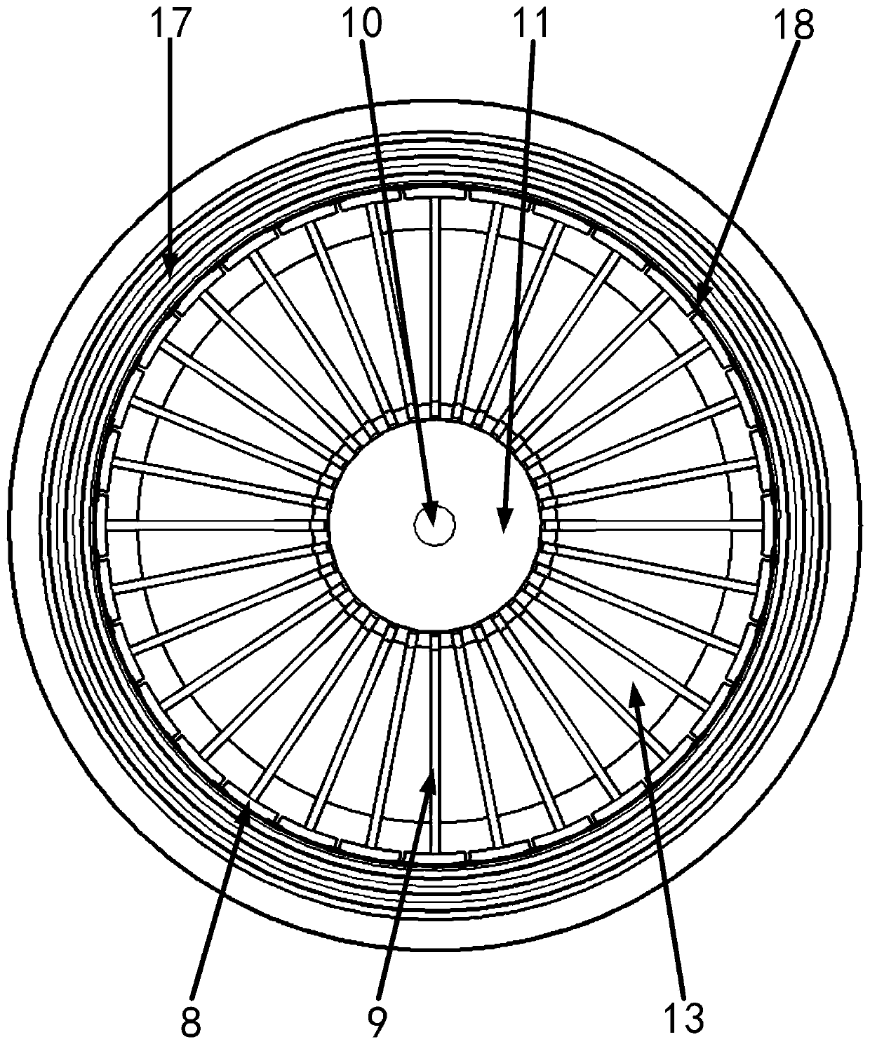 Model test device and method for cylinder side pressure test in loose medium