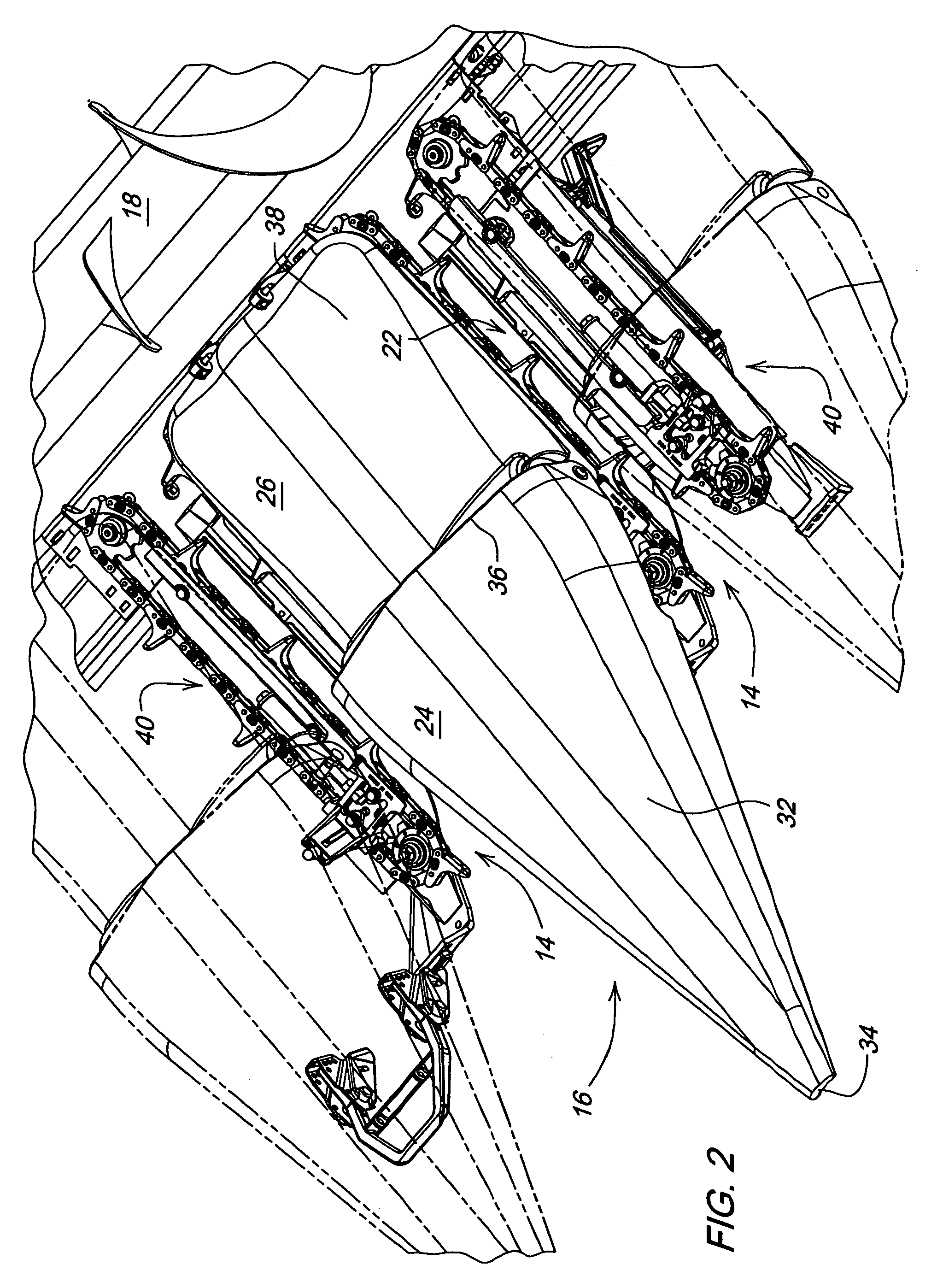 Row divider having a variable-height ear saver