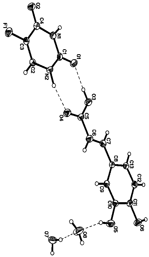 5-fluorouracil-caffeic acid eutectic crystal and preparation method thereof