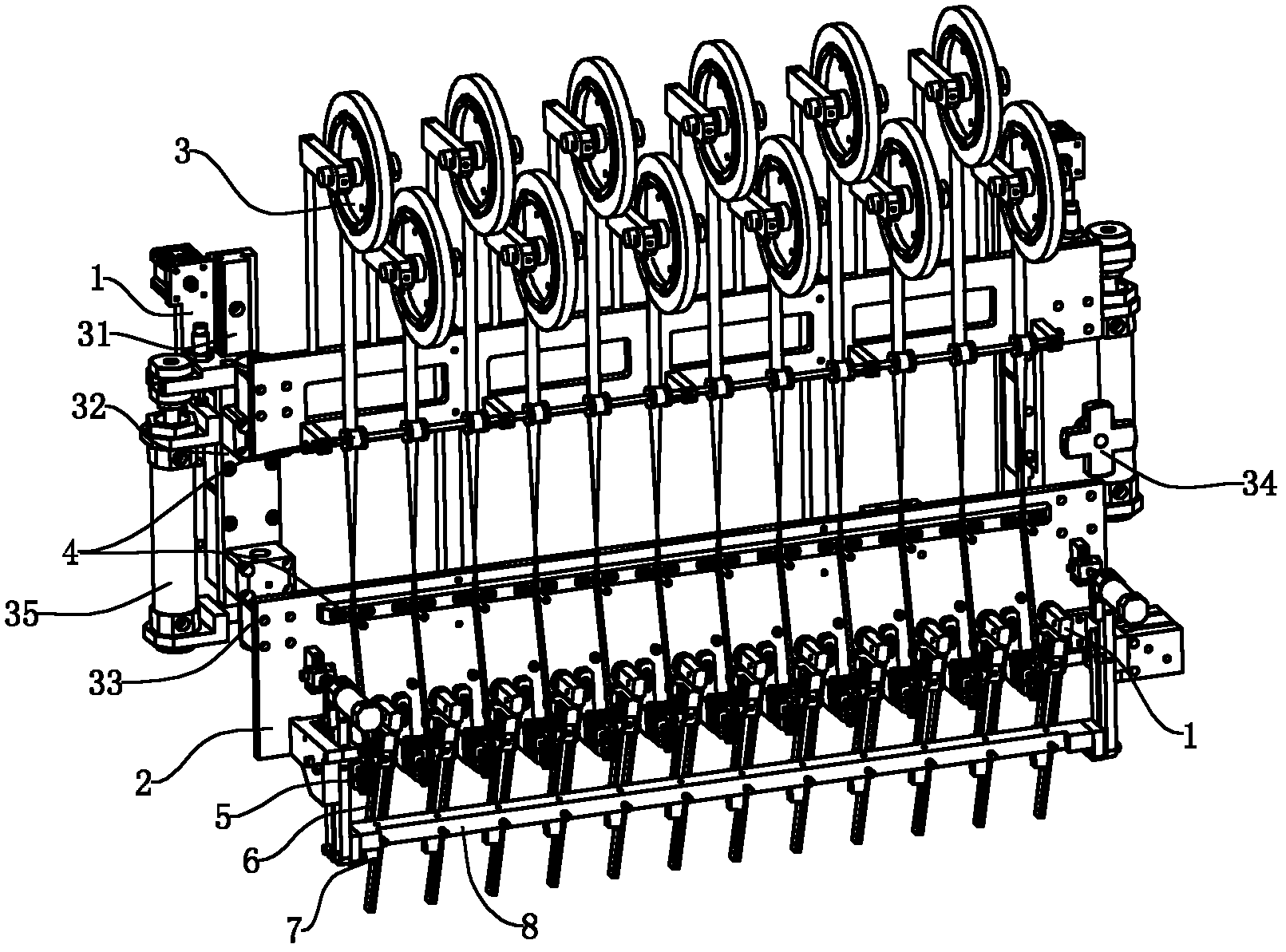 Automatic rubber-coating device installed on automatic coil winding machine