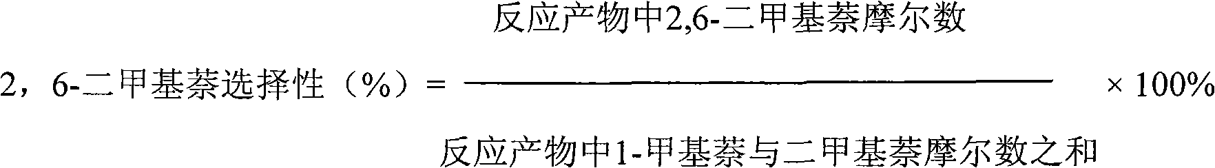 Catalyst used for alkylation of methanol, C10 aromatic hydrocarbons and 2-methylnaphthalene for synthesizing 2,6-dimethylnaphthalene