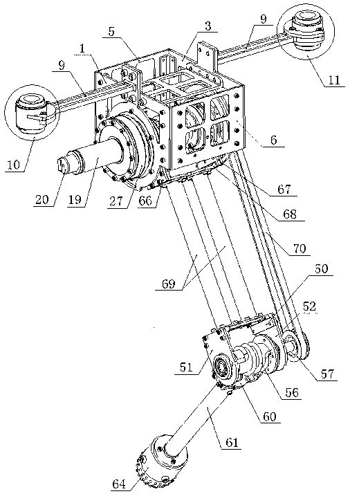 Single-leg robot in-place jumping mechanism with power energy storage function