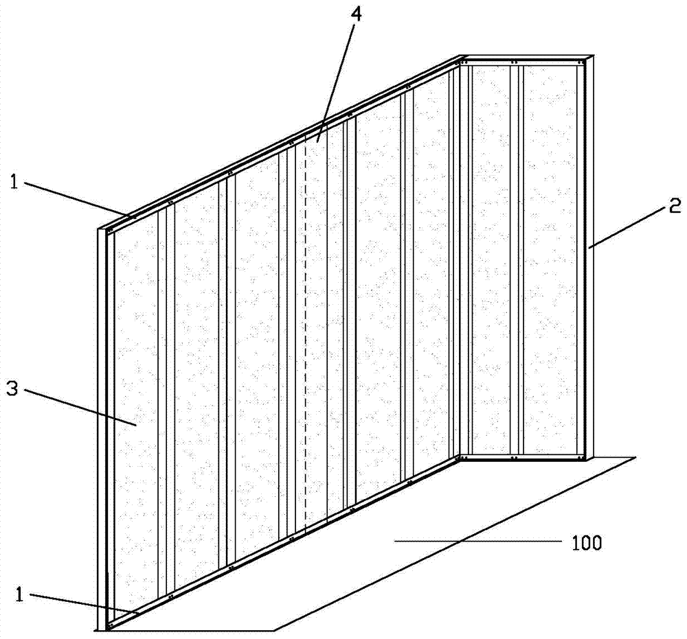 Indoor seamless splicing secondary lightweight partition wall system and rapid construction method of partition wall