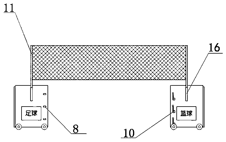 A deformable sports equipment storage car with multiple functions