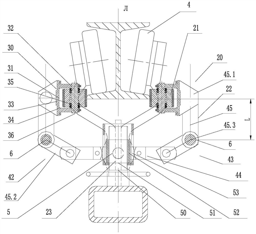 A suspension friction conveyor transport trolley guiding device