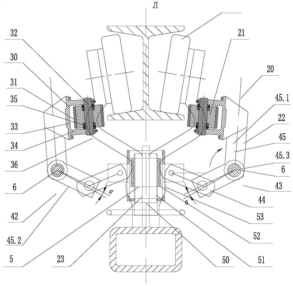 A suspension friction conveyor transport trolley guiding device