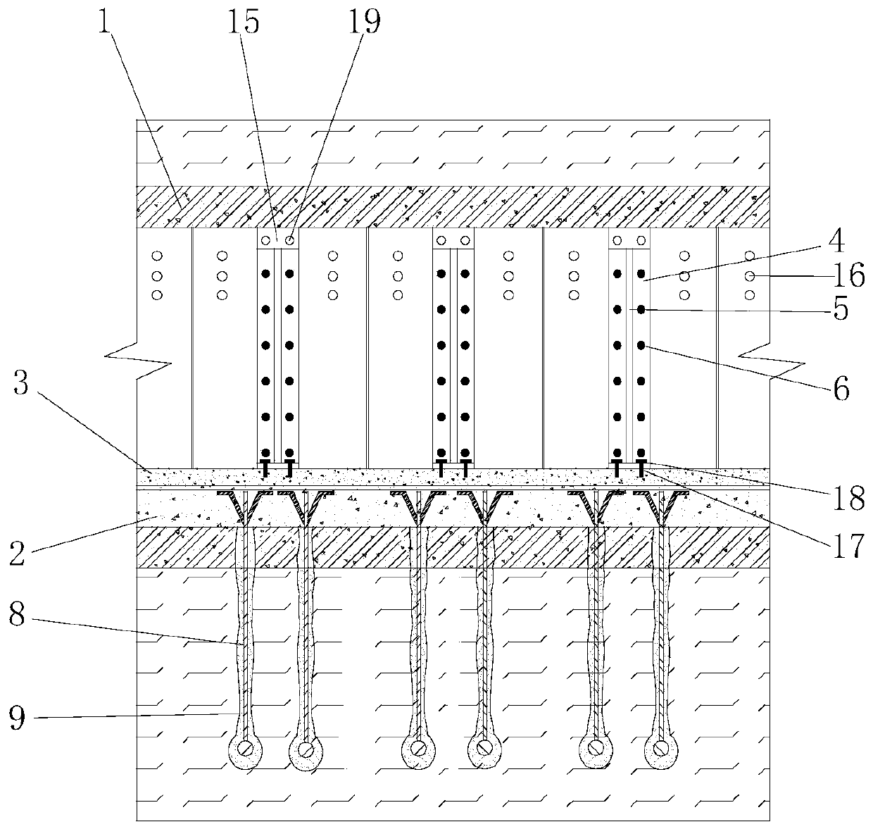 Anti-floating reinforcement structure of in-operation subway tunnel and construction method