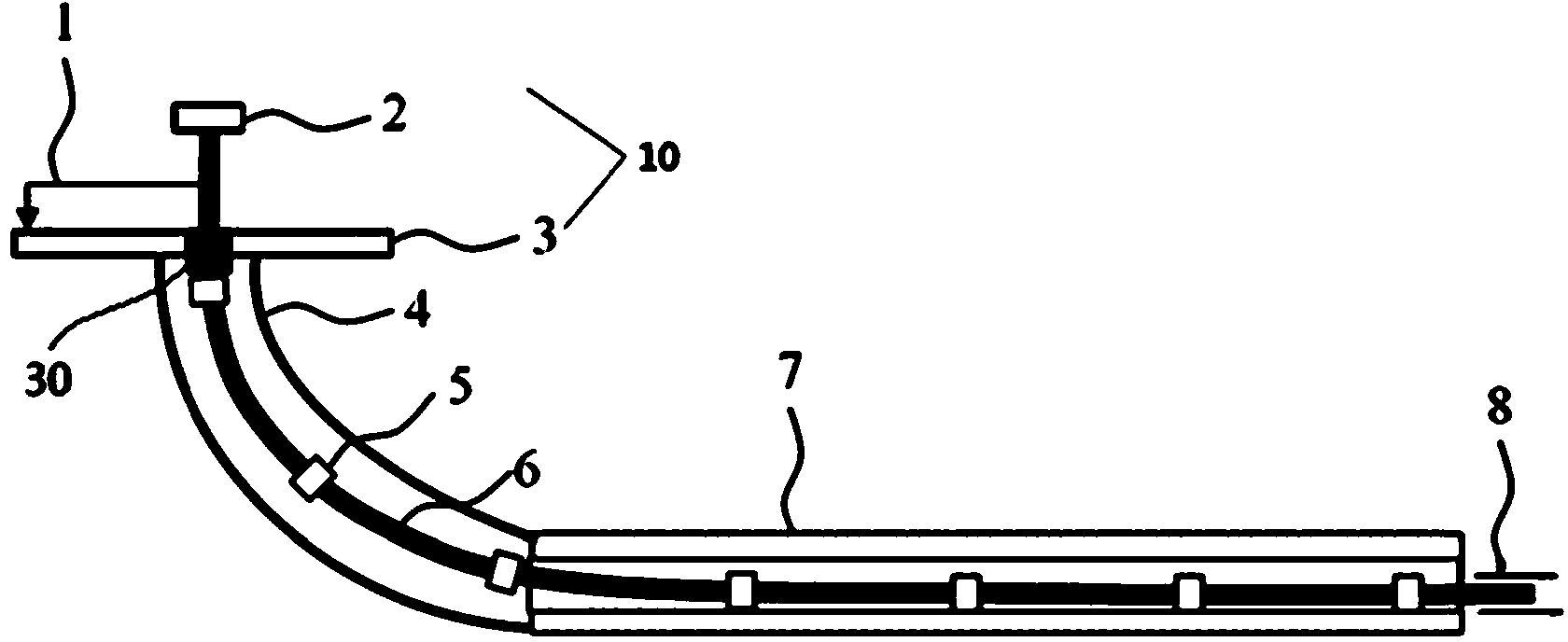 Experiment device and method for measuring large displacement well drill column clamping point