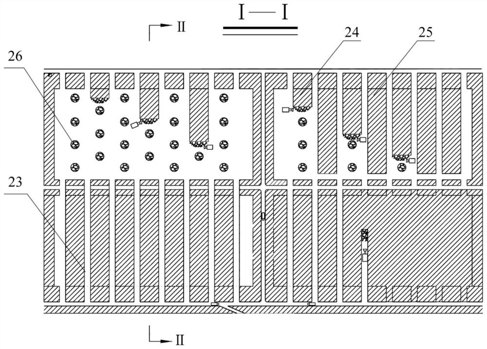 Room-and-pillar mining method for artificial barren rock pillars of gently inclined ore body