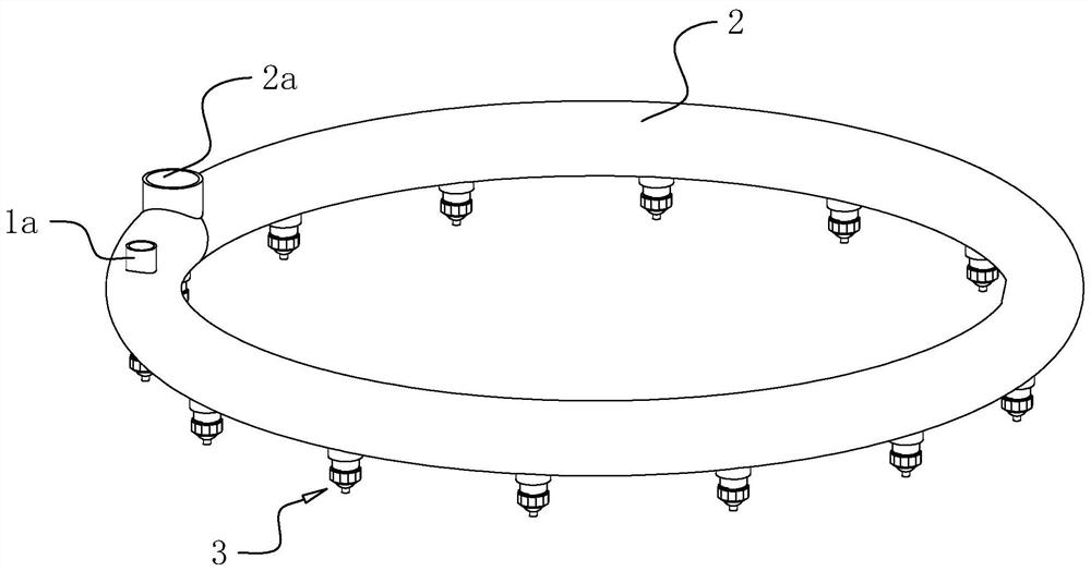 Double-fluid atomization spray ring