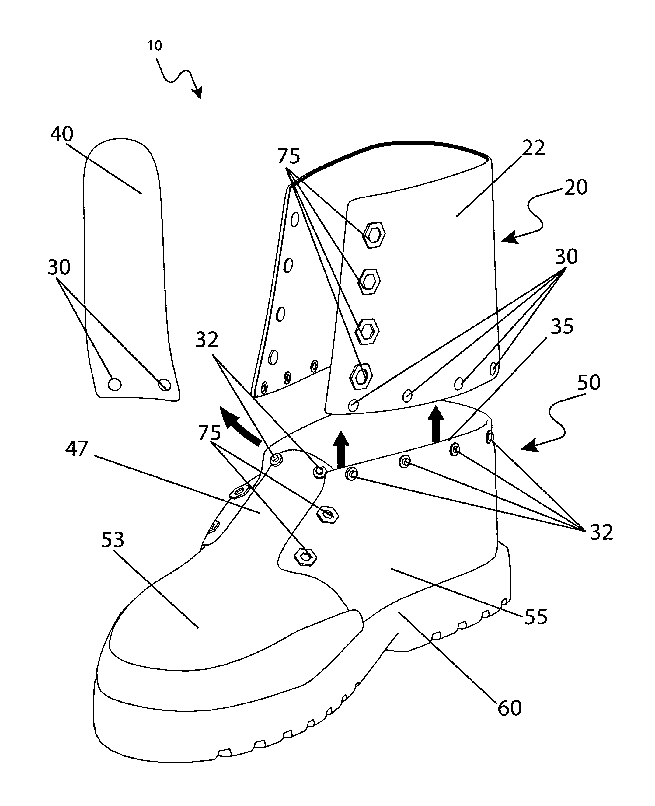 Footwear with interchangeable decorative features