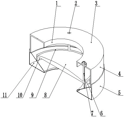 Forced guiding multistage rotation pressing flame ash separating structure for cooking furnace