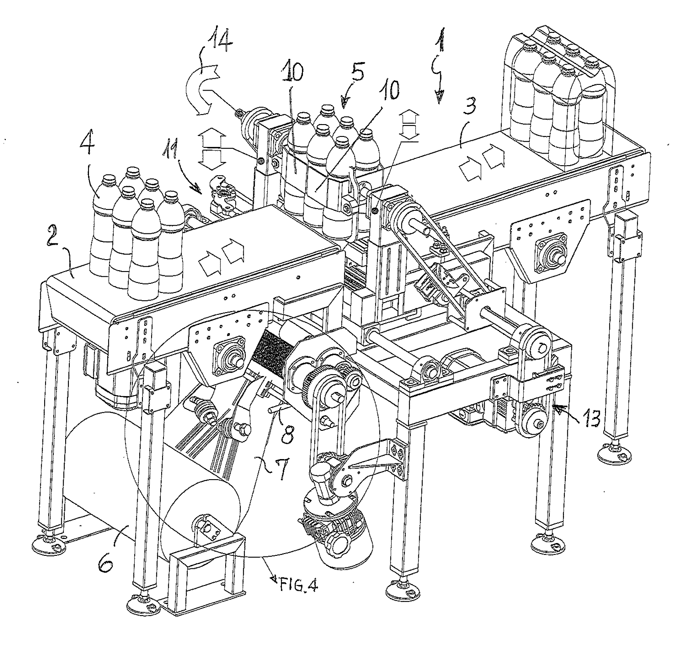 A cold processing shrink-wrapping machine for items with extensible film, and related procedure