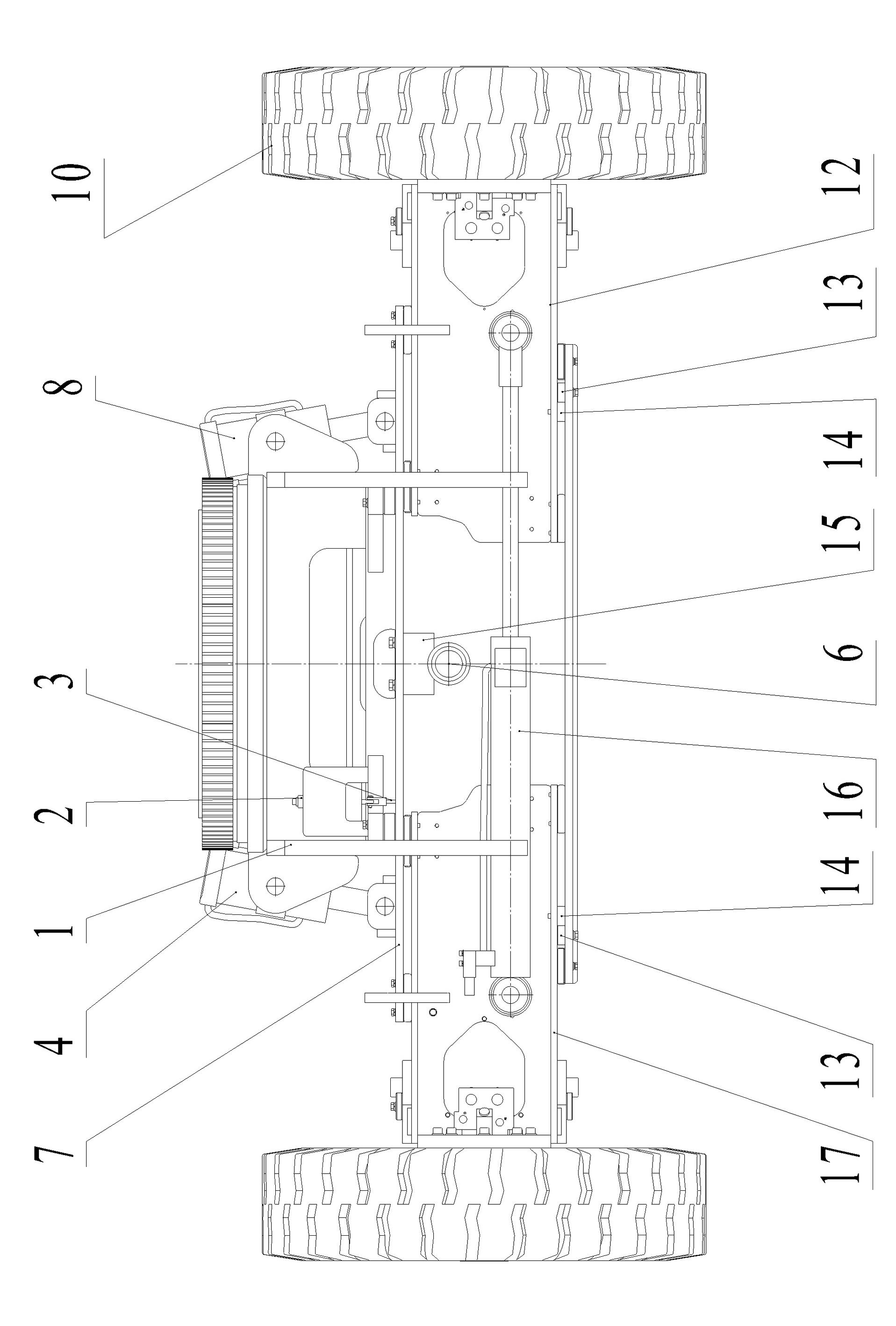 Self-propelled aerial working platform vehicle chassis