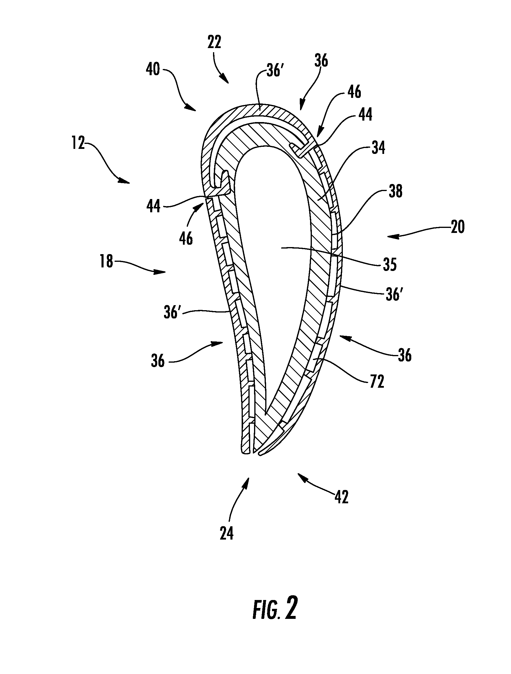 Turbine vane with high temperature capable skins