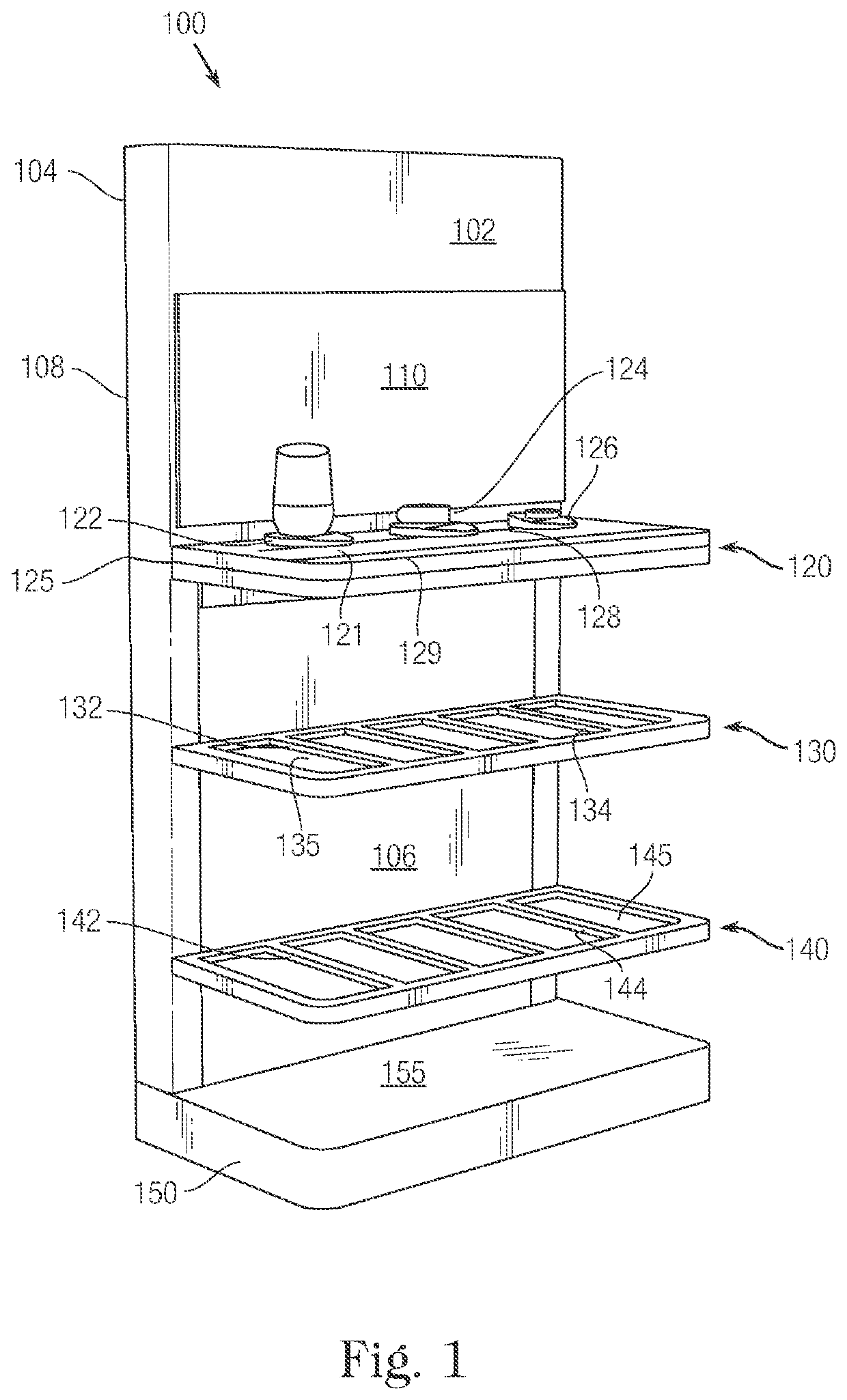 Interactive kiosk having modular and relocatable LED arrays