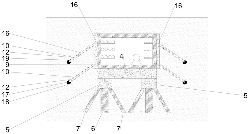 Novel anti-settling and anti-inclining underground comprehensive pipe rack structure in soft soil foundation and construction method of novel anti-settling and anti-inclining underground comprehensive pipe rack structure