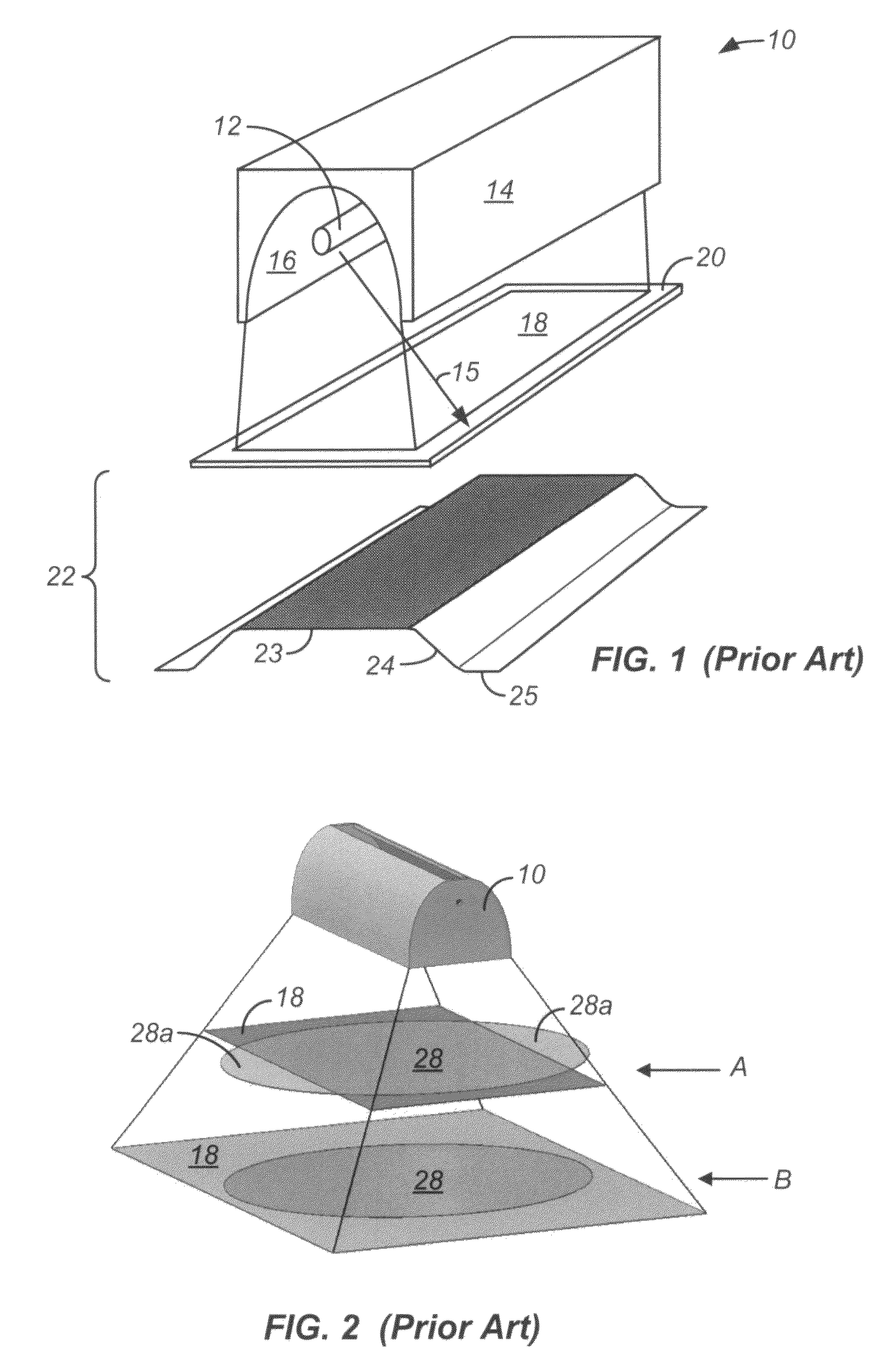 Apparatus and method for treating a substrate with UV radiation using primary and secondary reflectors