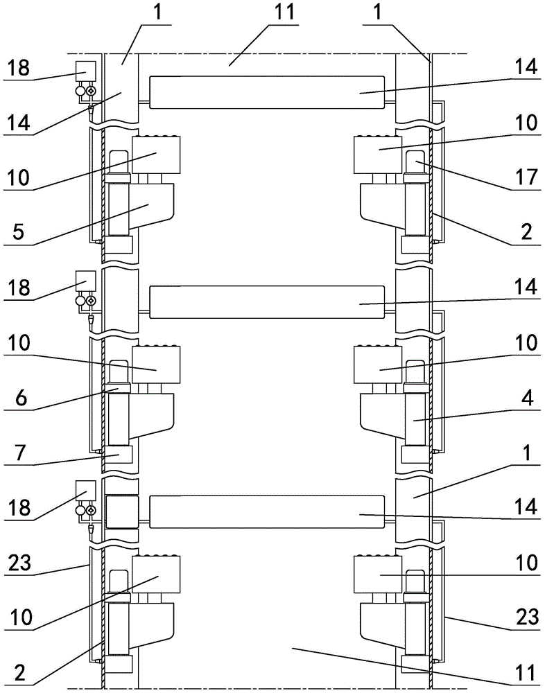 A multi-purpose ship with movable deck positioning guide rail device