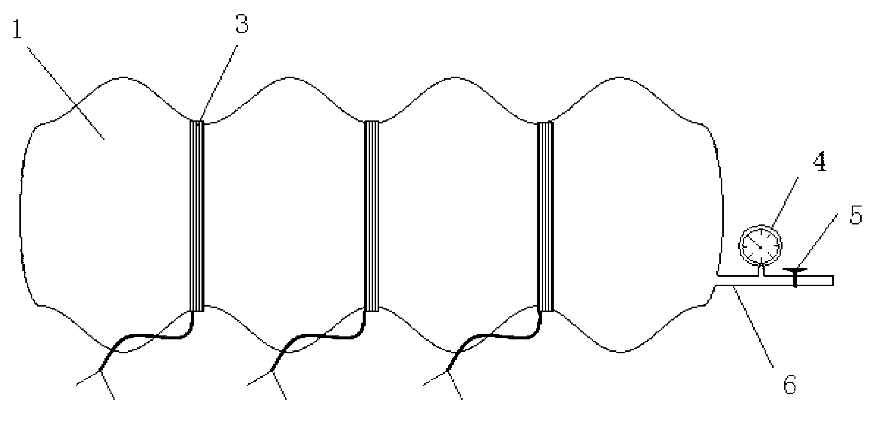 Receiving/ transmitting coil inflatable column support for transient electromagnetic exploration and using method thereof