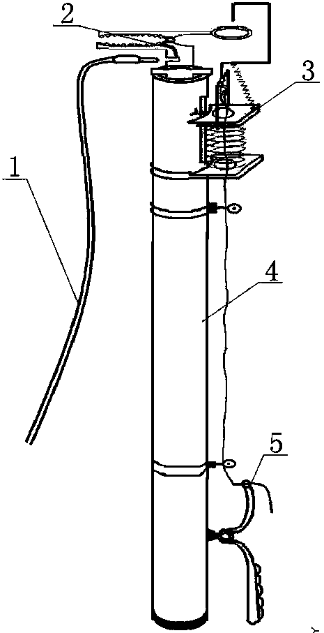 Aloft containing and taking device and method for aloft test wires of power system