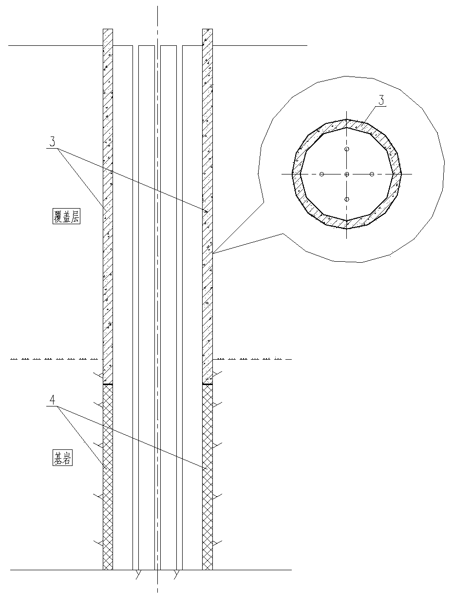 Large-diameter rock-socketed pile rapid construction method and large-diameter rock-socketed pile rapid construction structure