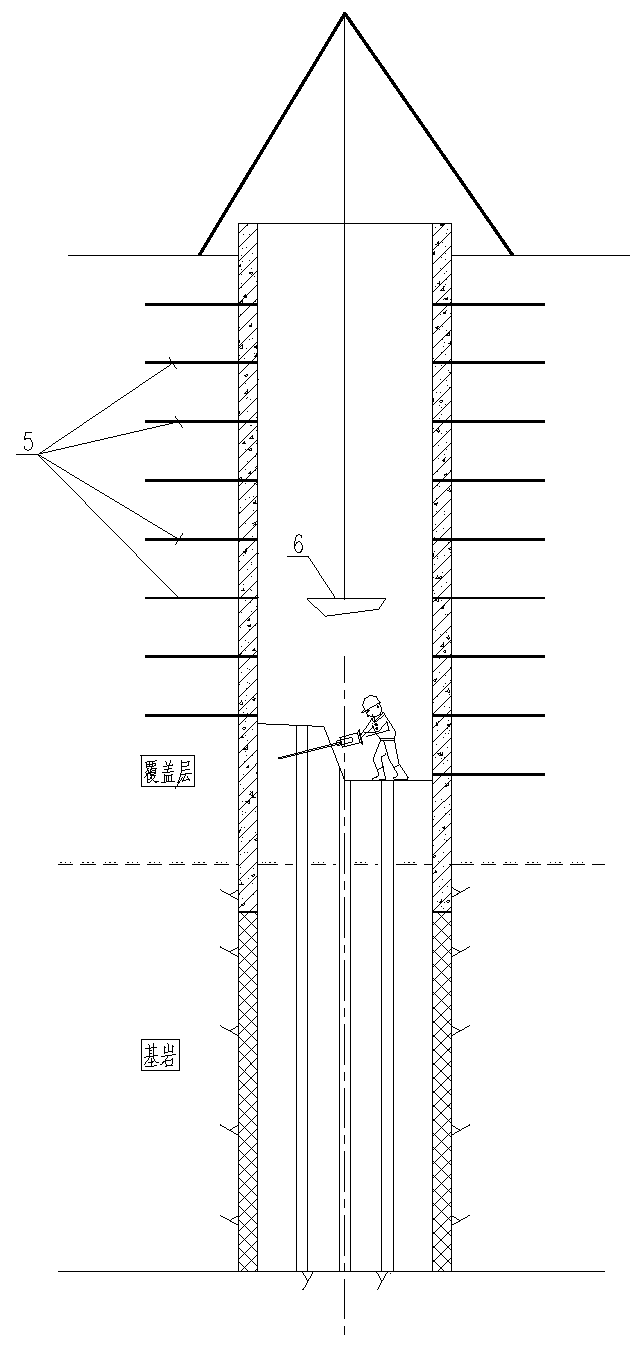 Large-diameter rock-socketed pile rapid construction method and large-diameter rock-socketed pile rapid construction structure