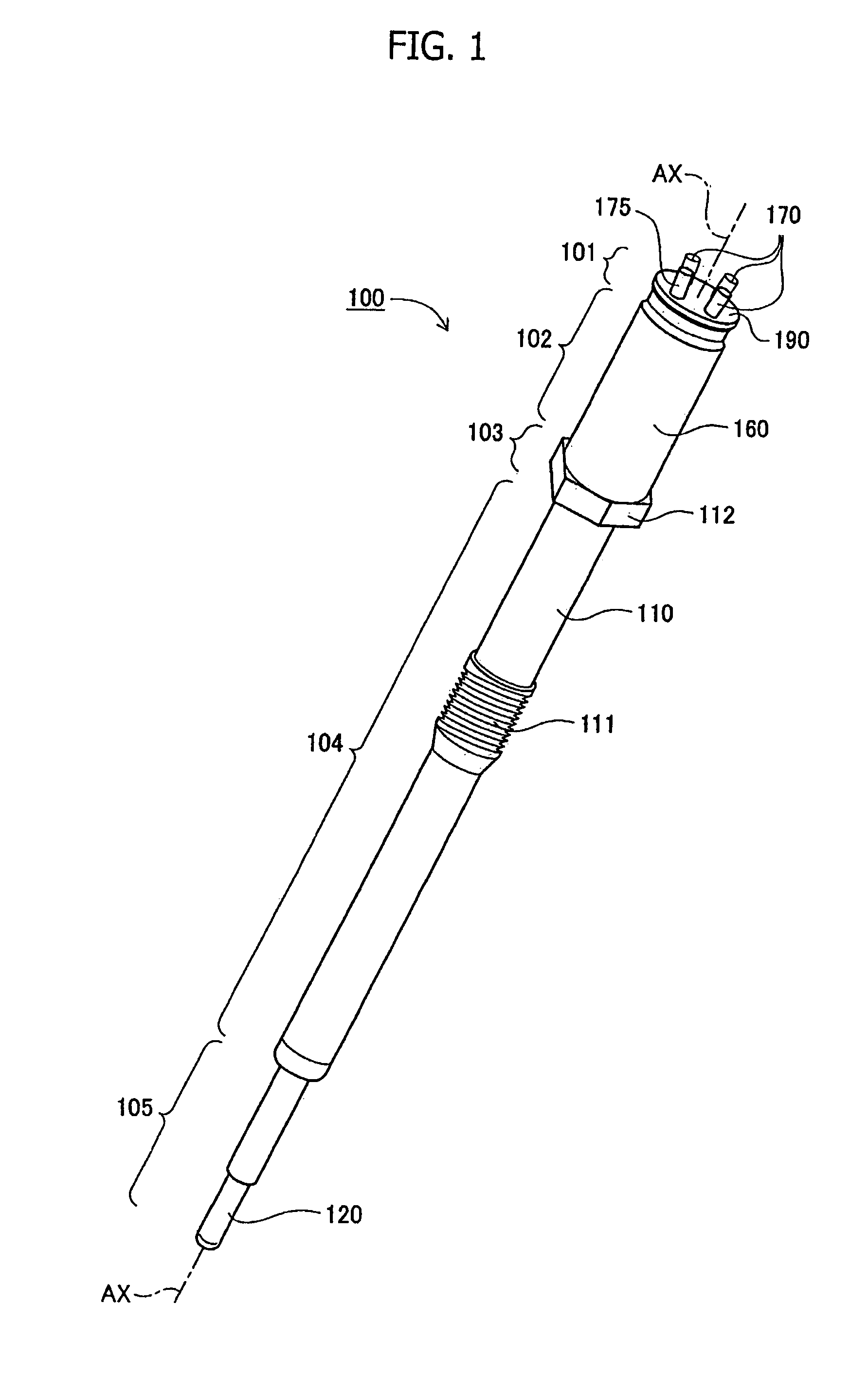 Glow plug having built-in sensor