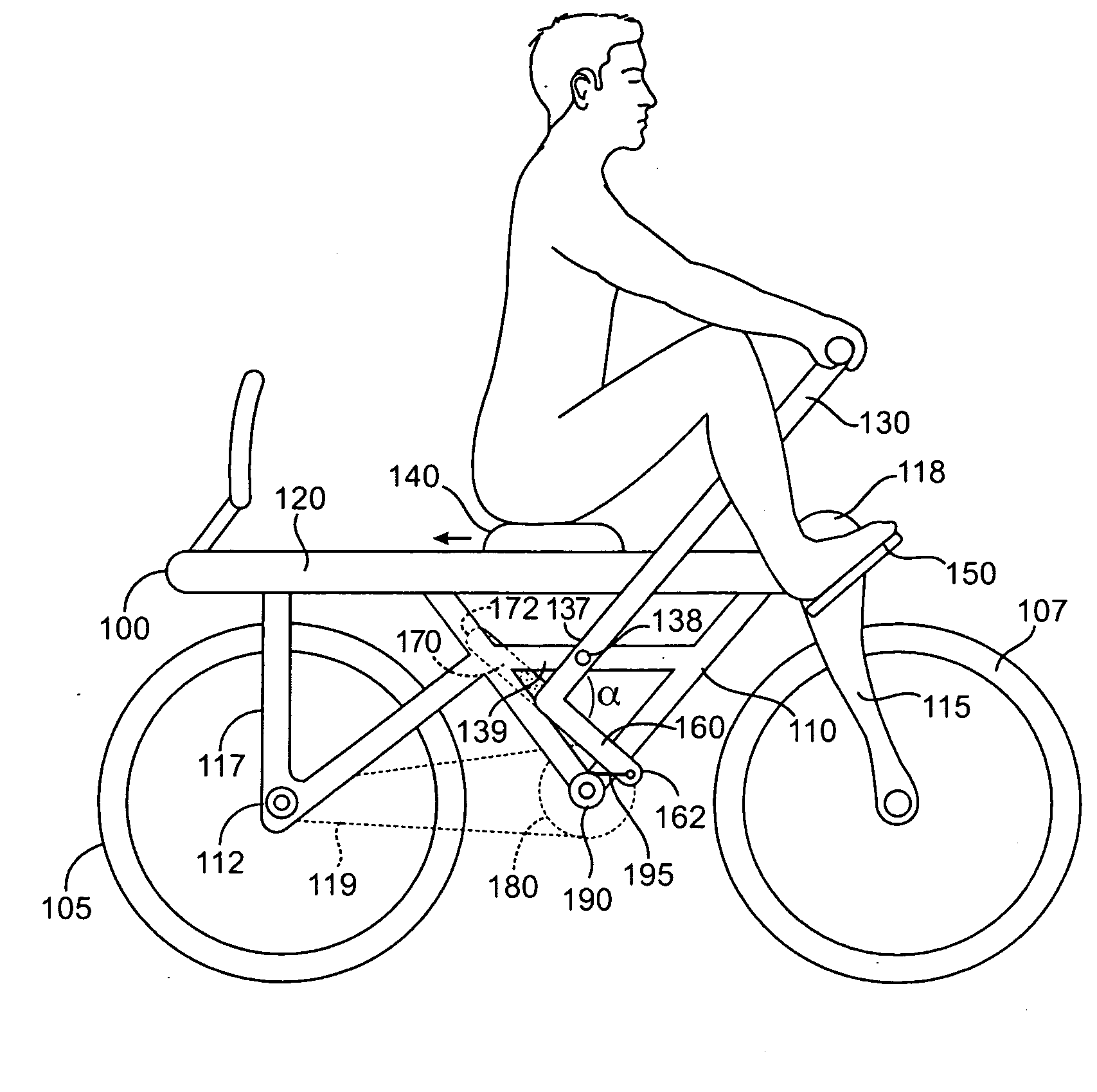 Phase Independent Row Motion Propelled Bicycle