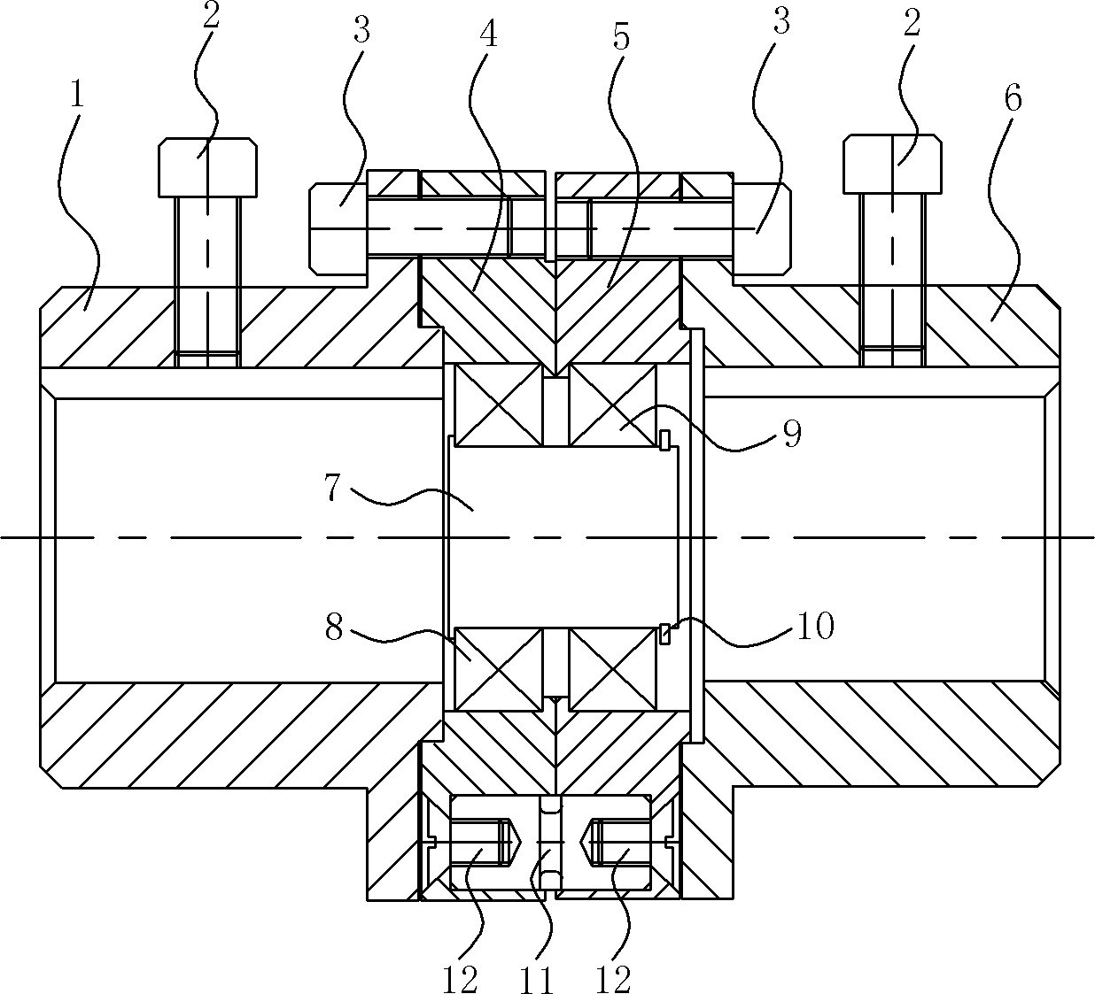 Safety coupling of vehicular dry-type screw air compressor