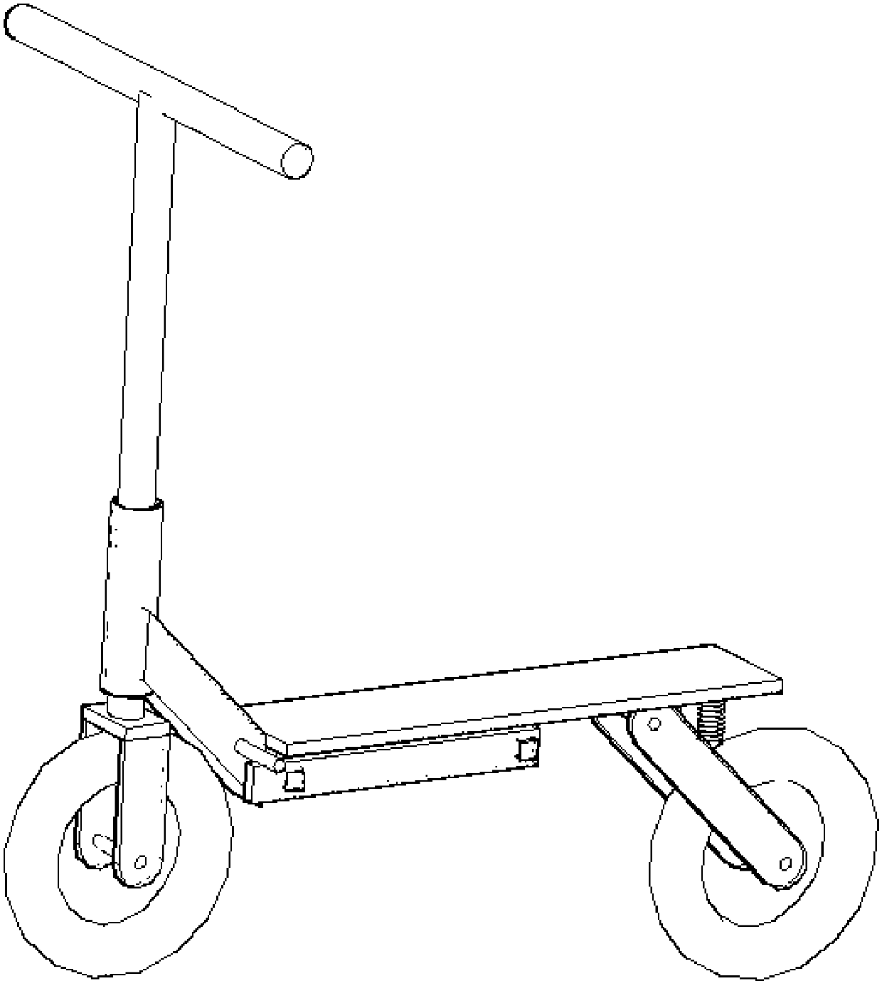 Folding scooter with oblique-shaft folder