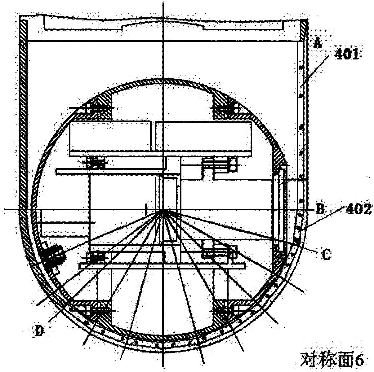 Fitting large field of view optical pod structure and working method based on flat glass